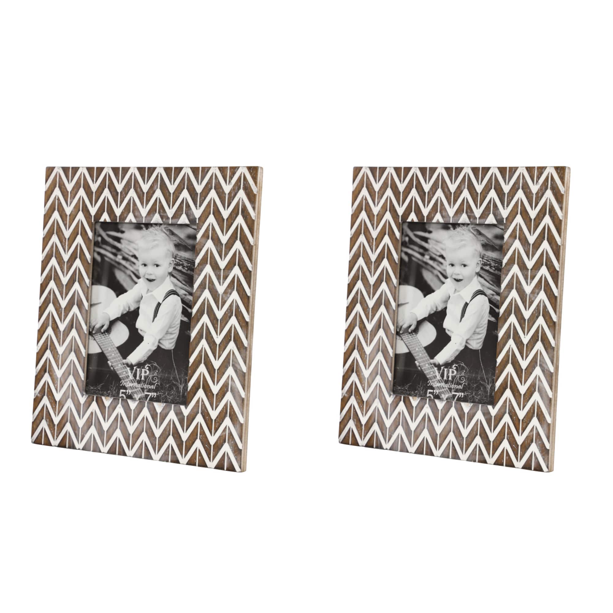 2 Pack Brown & White Modern 9" x 10" Frame